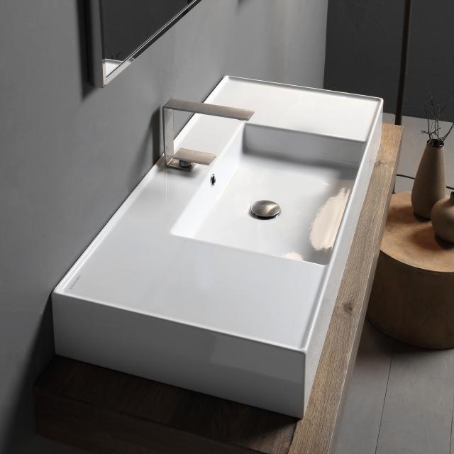 Scarabeo Teorema 2.0 countertop or wall-mounted washbasin white, with BIO system coating