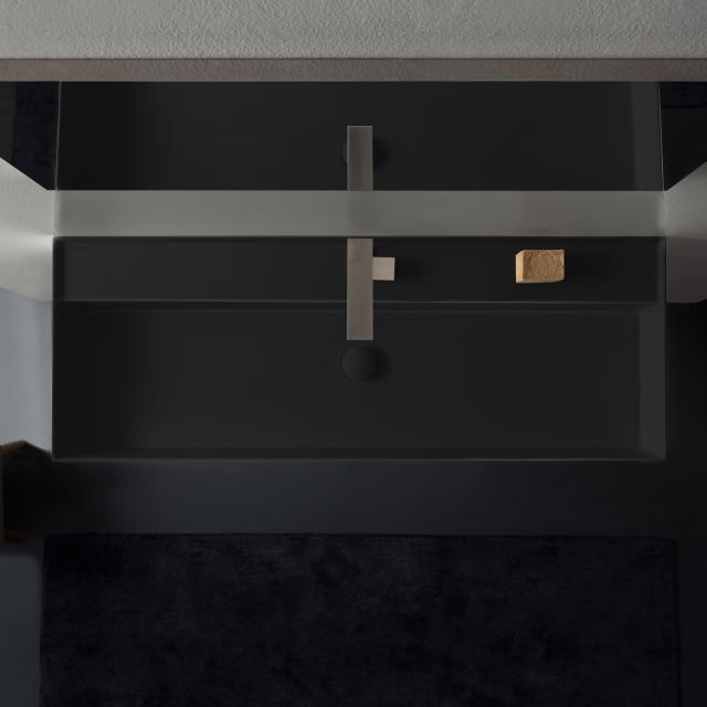 Scarabeo Teorema 2.0 countertop or wall-mounted washbasin matt black, with BIO system coating