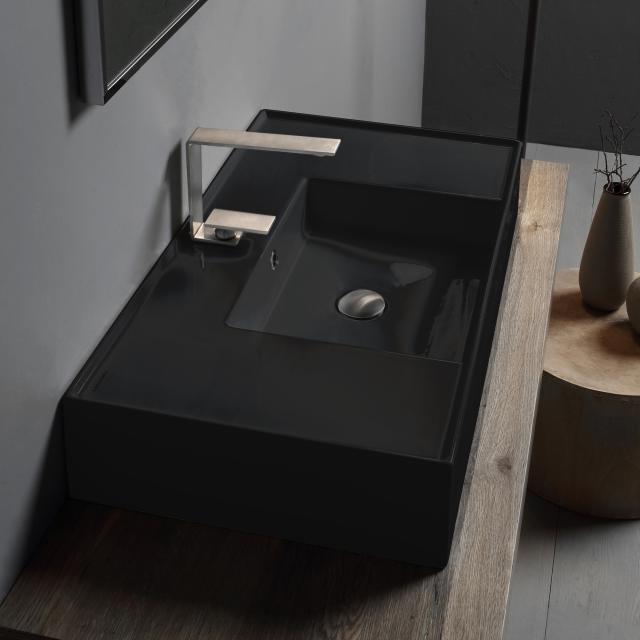 Scarabeo Teorema 2.0 countertop or wall-mounted washbasin black, with BIO system coating