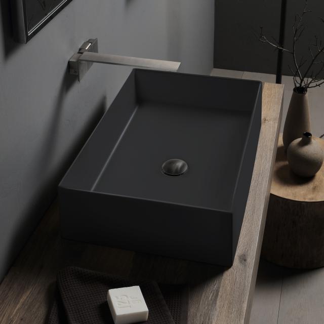 Scarabeo Teorema 2.0 countertop washbasin matt black, with BIO system coating