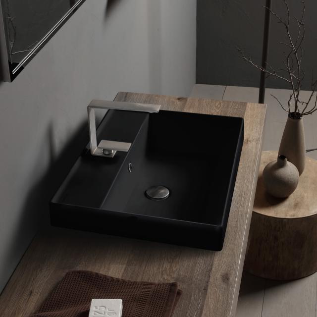 Scarabeo Teorema 2.0 drop-in washbasin matt black, with BIO system coating