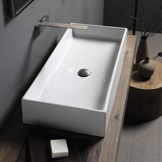 Scarabeo Teorema countertop washbasin white, with BIO system coating