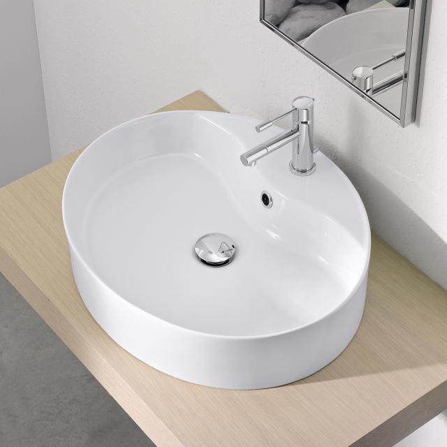 Scarabeo Wind R countertop washbasin white, with BIO system coating