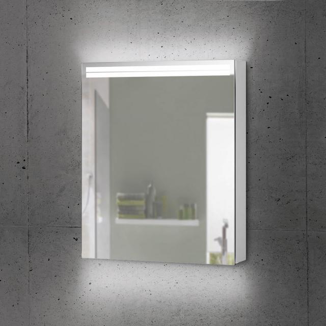 Schneider ARANGALINE mirror cabinet with lighting and 1 door silver anodised