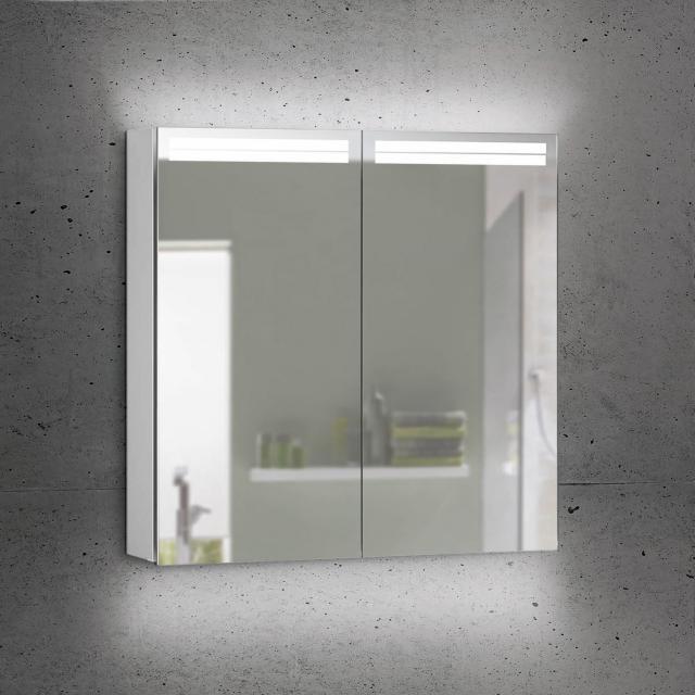 Schneider ARANGALINE mirror cabinet with lighting and 2 doors silver anodised