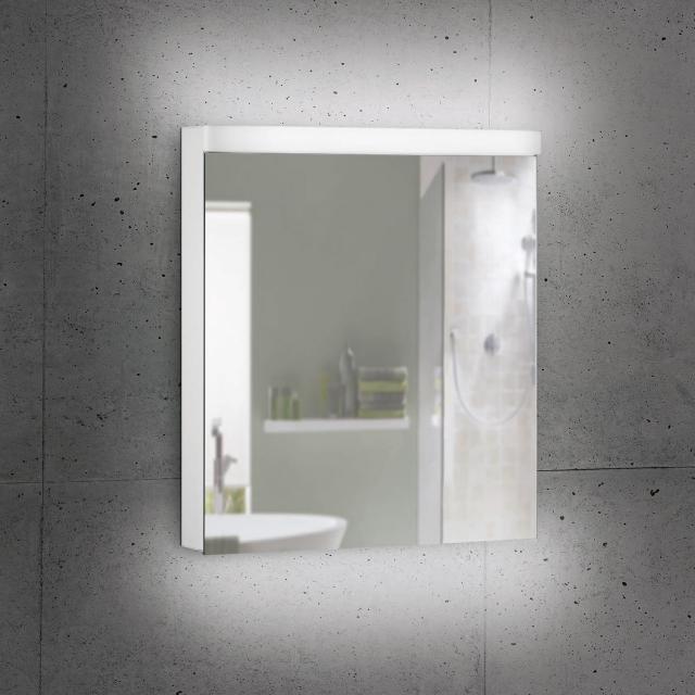 Schneider LOWLINE Plus mirror cabinet with lighting and 1 door neutral white, with socket on the right