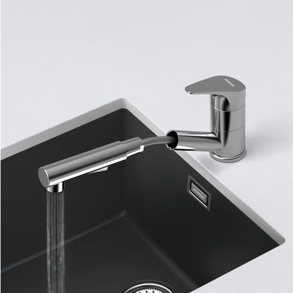 Pfister Zuri LG529MCS Küchenarmatur – 1 Griff, Ausziehbar, Edelstahl, 1,8 Gpm, Für 1- Oder 3-Loch-Installation