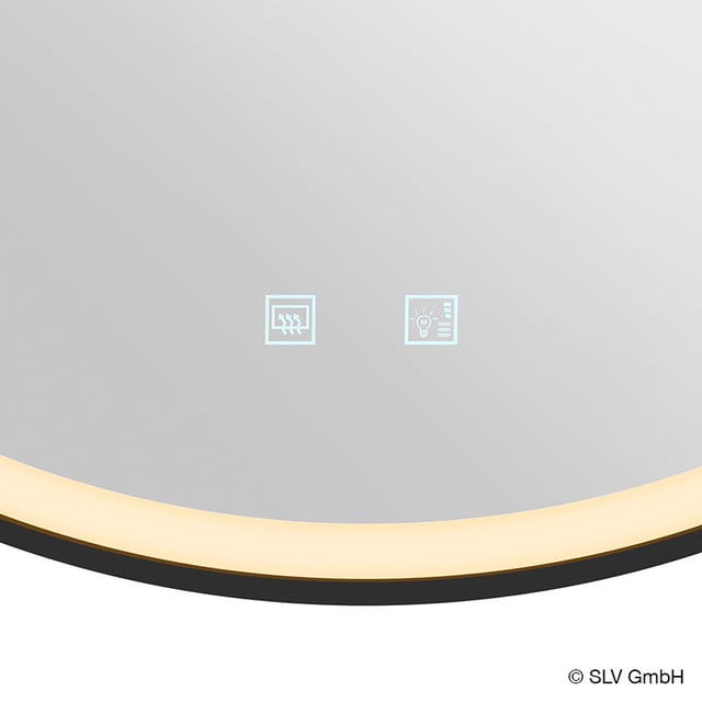 SLV Trukko Miroir rond avec système anti-buée, noir - 1007202 | REUTER