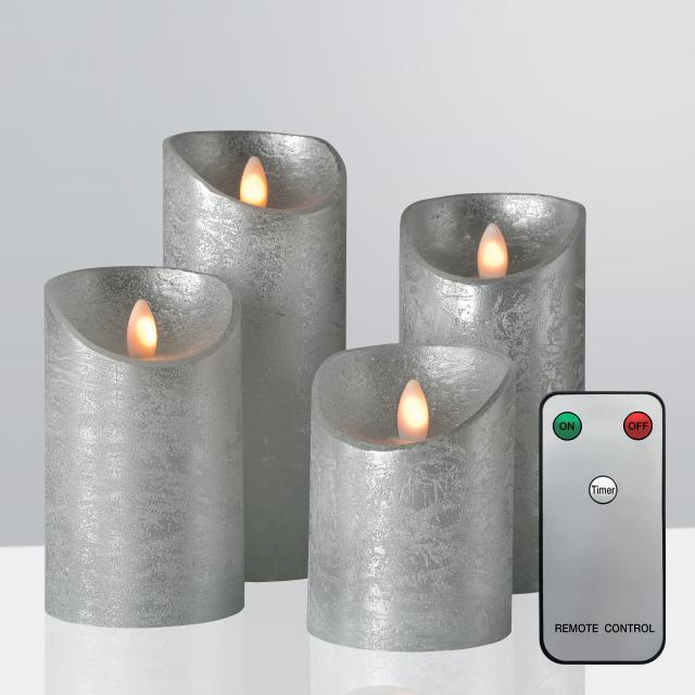 Sompex Shine LED set of 4 real wax candles with timer and remote control, small