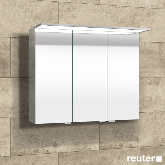 Sprinz Modern-Line mirror cabinet with lighting and 3 doors without background lighting