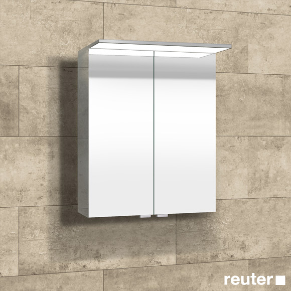 Sprinz Modern-Line mounted mirror cabinet with lighting and 2 doors without background lighting