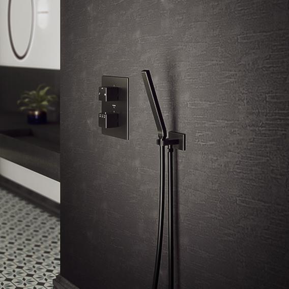 Steinberg series hand shower set with integrated wall elbow matt black