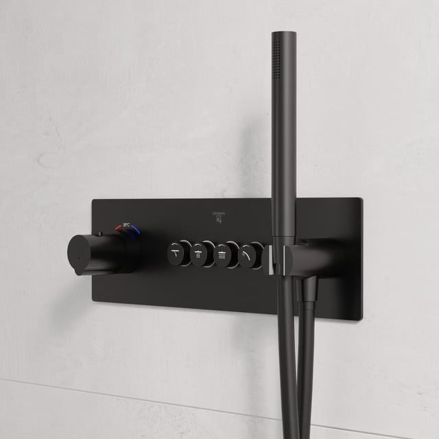Design House Oakmont 2-Griff-Armatur Schwarz Matt – Für Badewanne & Dusche, Inkl. Ventil