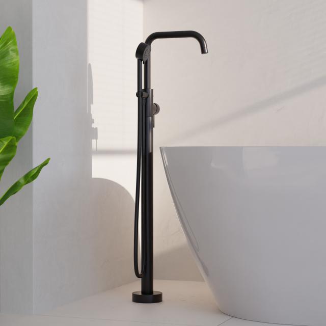 Steinberg Series 100 single lever bath/shower mixer, freestanding, projection 265 mm matt black