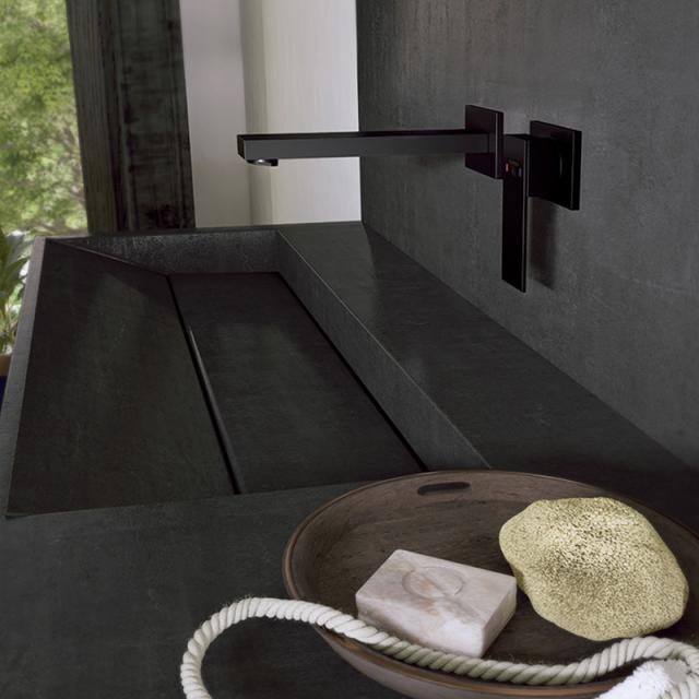 Steinberg Serie 160 NOUVEAU Set d’installation pour mitigeur monocommande lavabo noir mat, longueur : 205 mm