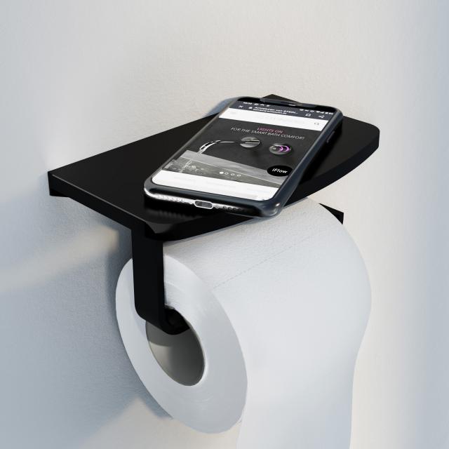 Steinberg Serie 450 Porte-papier toilette avec tablette noir mat