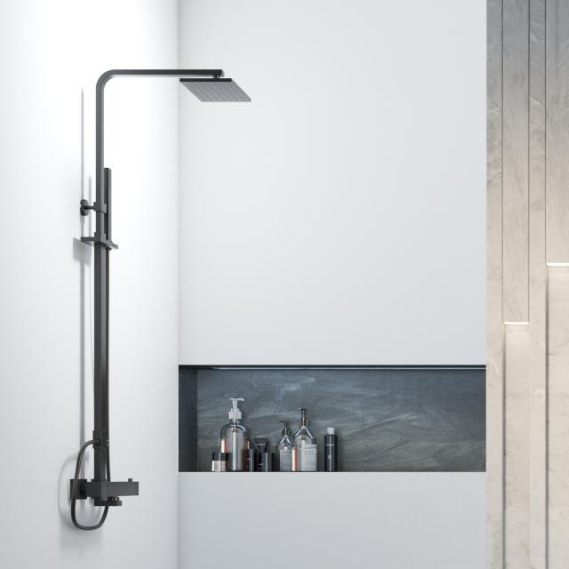 Steinberg Series 160 shower set, complete with thermostatic fitting matt black