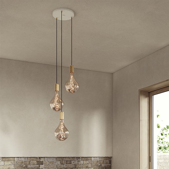 LEDSone Lampadario a sospensione in metallo E27 con cavo