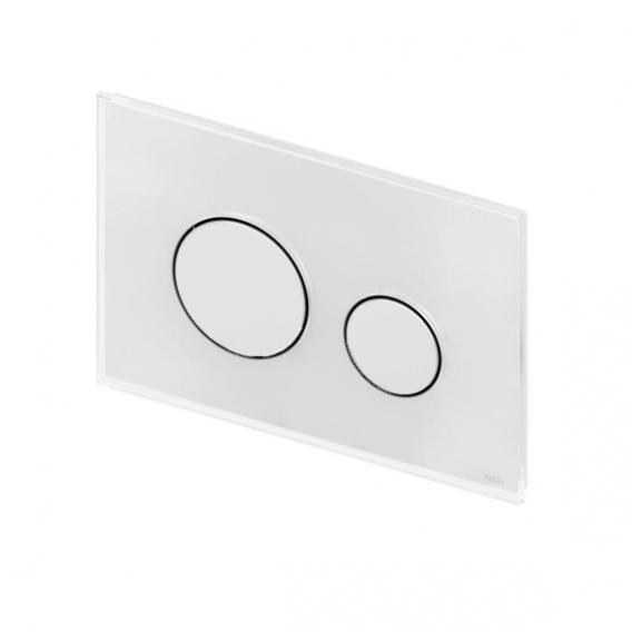 TECE loop glass toilet flush plates for dual flush system white