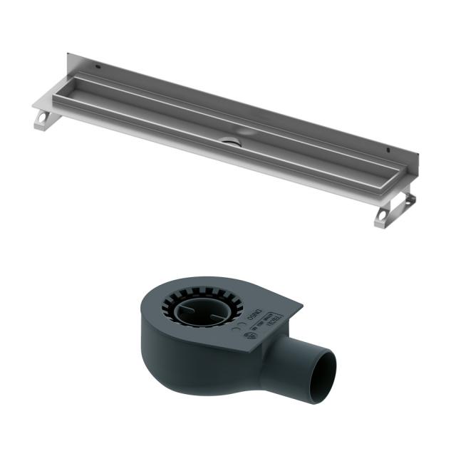 TECE drainline shower channel set, with wall upstand, straight horizontal outlet DN 50, 42 l/min