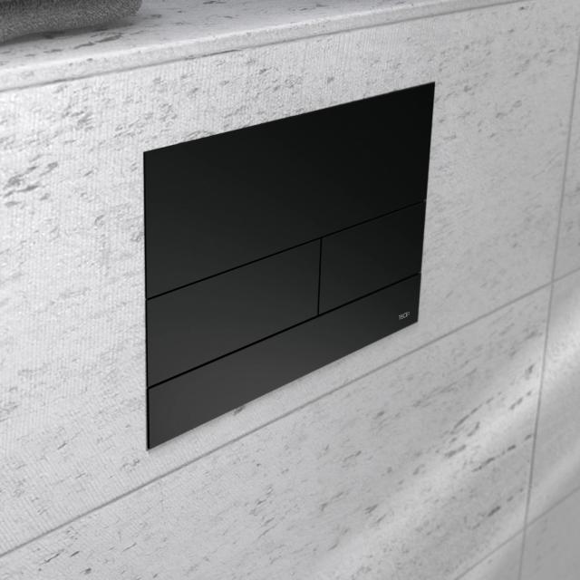 TECE square II Plaque d'actionnement métallique pour WC technique de rinçage à 2 volumes noir mat