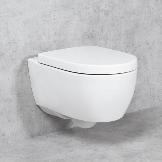 Geberit iCon & Tellkamp Premium 1000 wall-mounted toilet set: rimless toilet, with KeraTect, toilet seat with soft-close