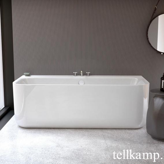 Tellkamp Koeno back-to-wall whirlbath with panelling white gloss, panel white gloss, with water inlet