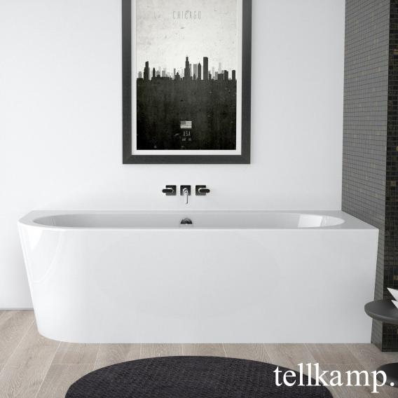 Tellkamp Pio corner bath with panelling white gloss, panel white gloss, with water inlet