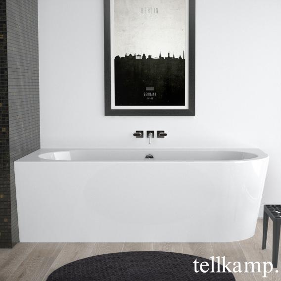 Tellkamp Pio corner bath with panelling white gloss, panel white gloss, with water inlet