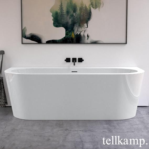 Tellkamp Solitär Wall back-to-wall bath with panelling white gloss, panel white gloss, without filling function