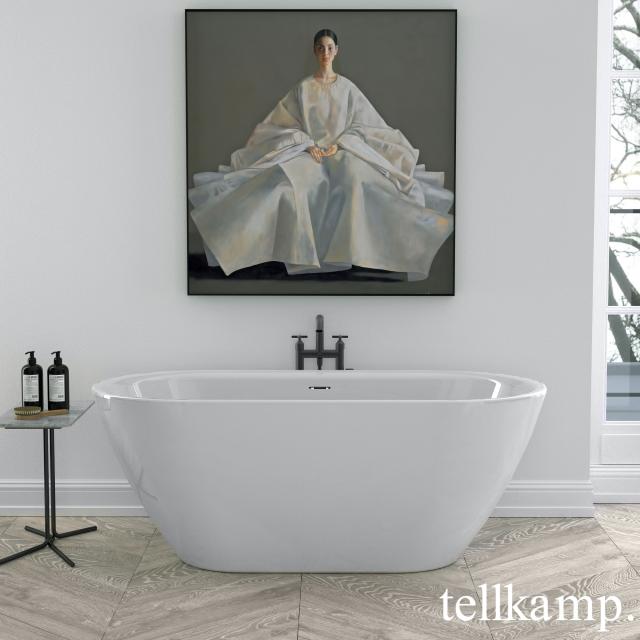 Tellkamp Cosmic Freistehende Oval-Badewanne weiß glanz, Schürze weiß glanz, ohne Füllfunktion
