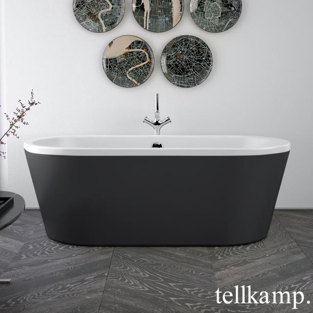 Tellkamp Easy freestanding oval whirlbath matt white, panel matt anthracite