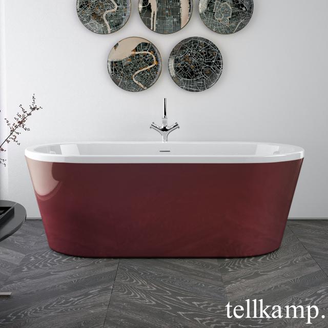 Tellkamp Easy freestanding oval whirlbath white gloss, panel red gloss