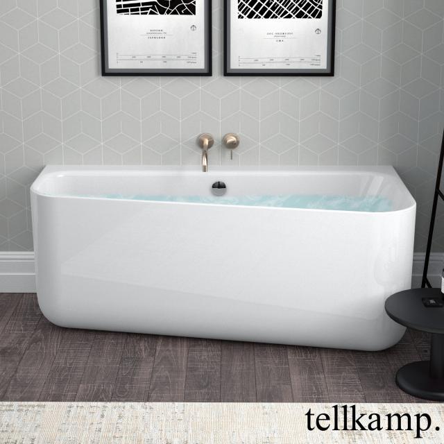 Tellkamp Koeko back-to-wall whirlbath with panelling white gloss, panel white gloss, with water inlet