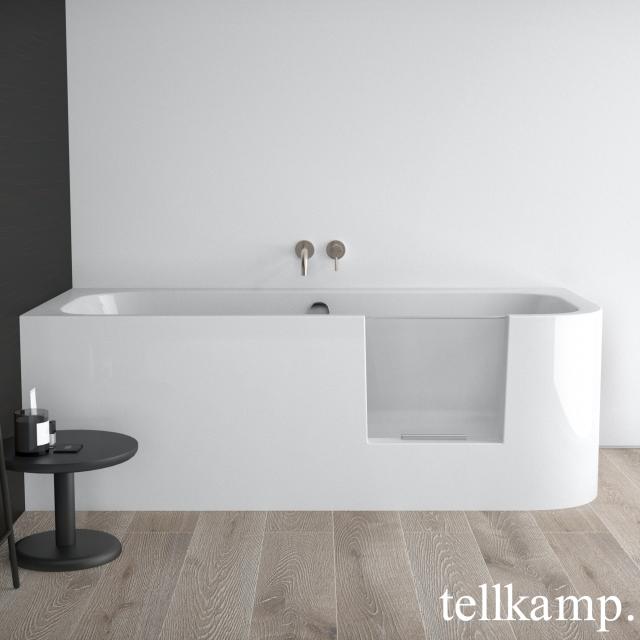 Tellkamp Salida compact bath with shower zone and panelling white gloss, without filling function