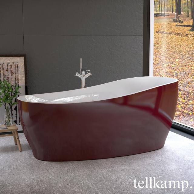 Tellkamp Sao freestanding oval whirlbath white gloss, panel red gloss