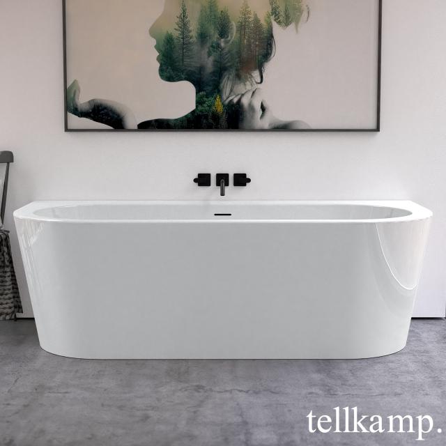 Tellkamp Solitär Wall Vorwand-Badewanne mit Verkleidung weiß glanz, Schürze weiß glanz, ohne Füllfunktion