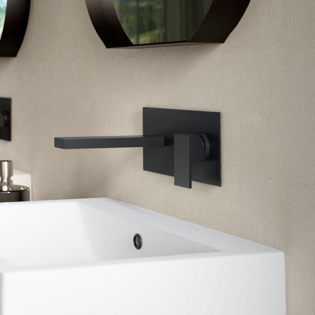 Teorema BLOG wall-mounted basin fitting, projection: 168 mm, for concealed installation unit matt black