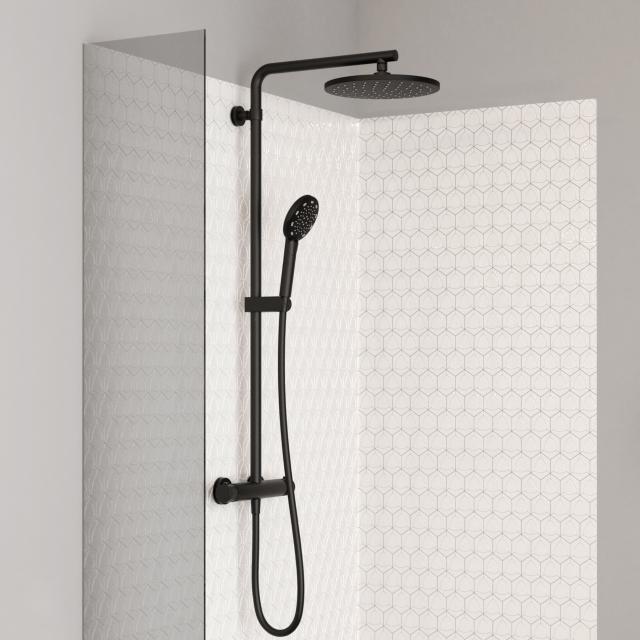 Teorema Kirt shower system with shower thermostat matt black