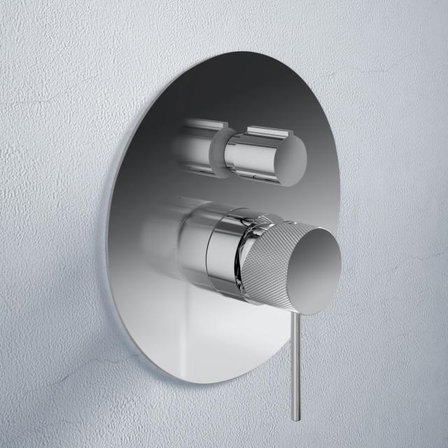 Teorema LAB bath/shower fitting for 2-3 outlets, with elegant diamond texture, for concealed installation unit chrome