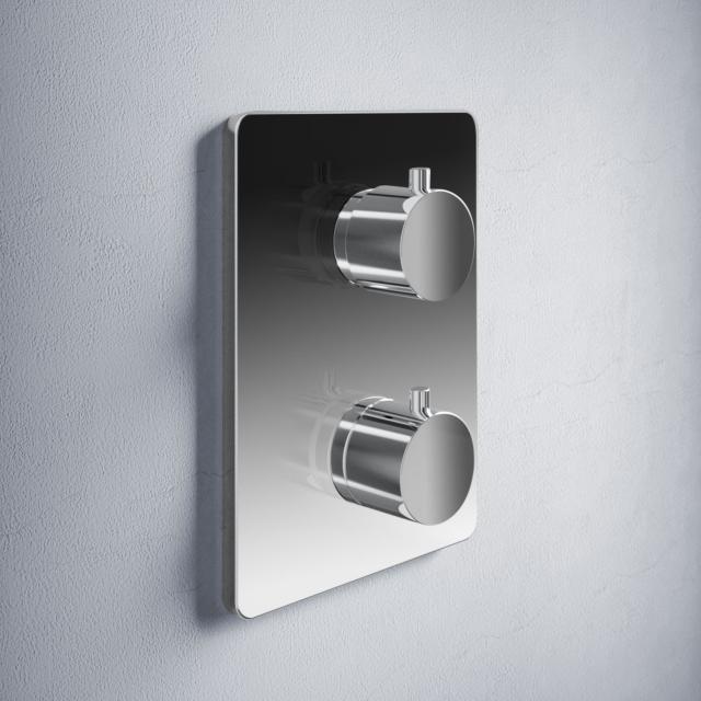 Teorema LAB concealed thermostat for 2 outlets, chrome
