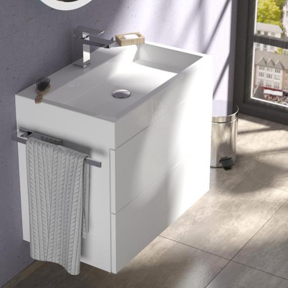 treos series 910 washbasin with vanity unit with 2 pull-out compartments with tap hole
