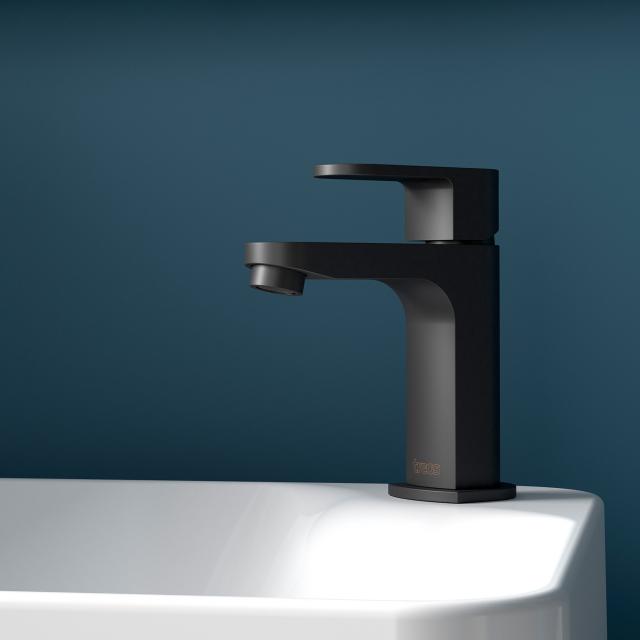 treos Series 173 single lever basin fitting without waste set, matt black