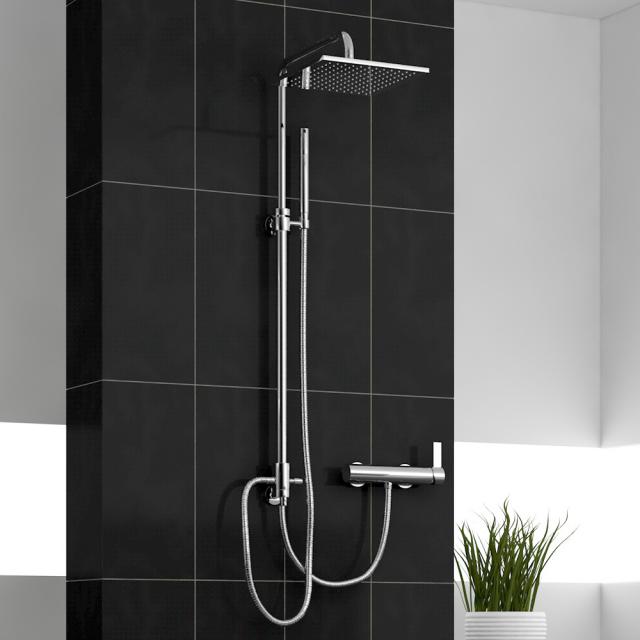 treos Series 195 shower system with overhead shower, wall-mounted