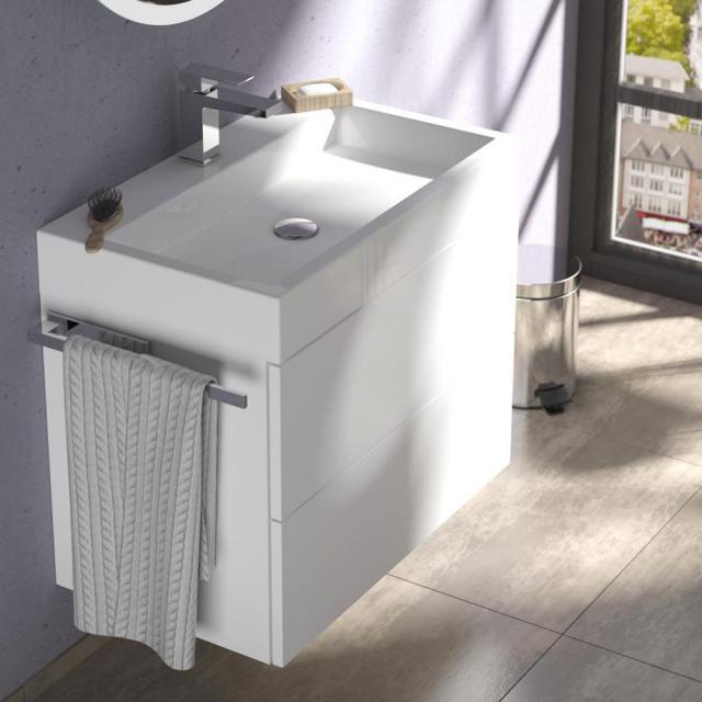 treos Series 910 washbasin with vanity unit with 2 pull-out compartments with tap hole