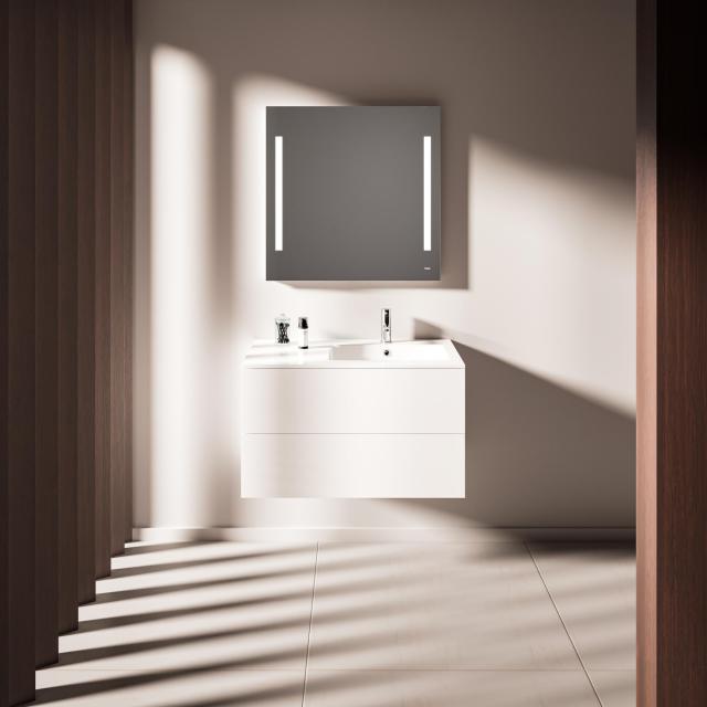 treos Series 915 washbasin with vanity unit with 2 pull-out compartments basin right