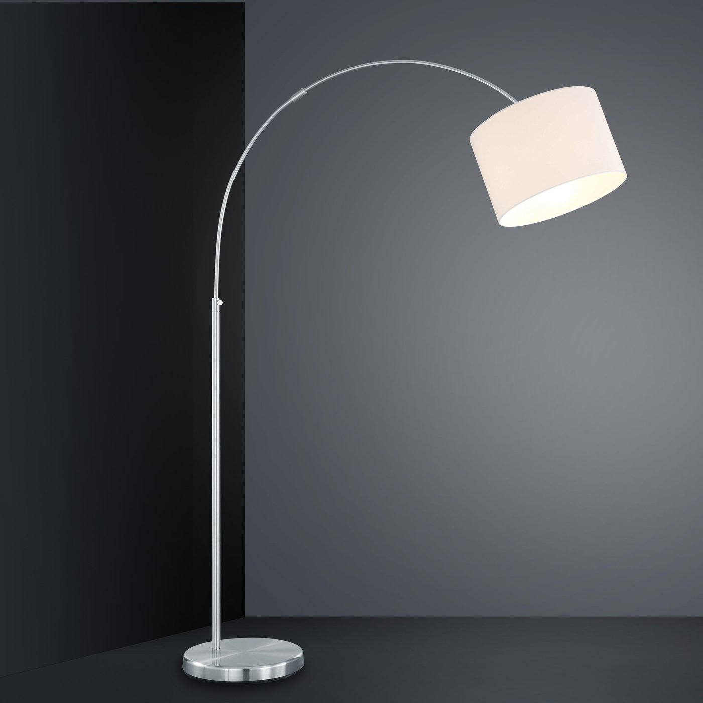 Lampadaire Pure Trio Leuchten Laiton Mat & Verre Blanc – Design Minimaliste 150 Cm
