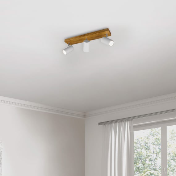 Spot LED Mural Trio Leuchten - Laiton Mat, Verre Albâtre, Blanc