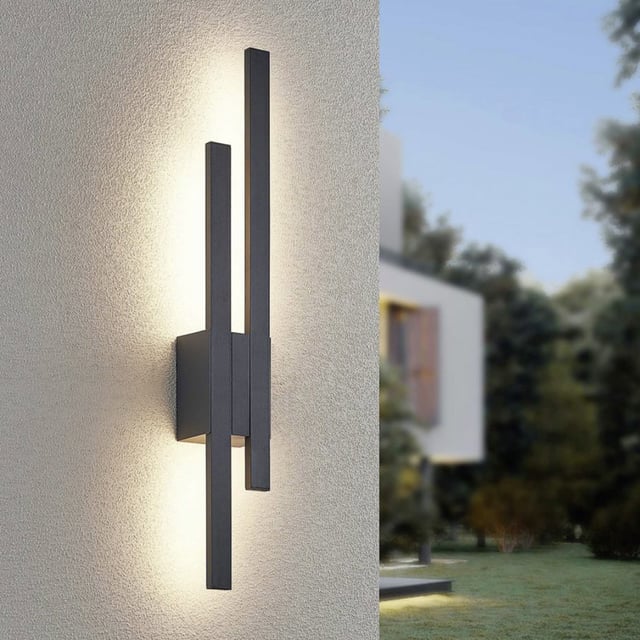 Trio Leuchten Roya Lampada Da Parete Per Esterni – 2 Luci – Antracite – IP44 – Adatta A Vialetti E Ingressi