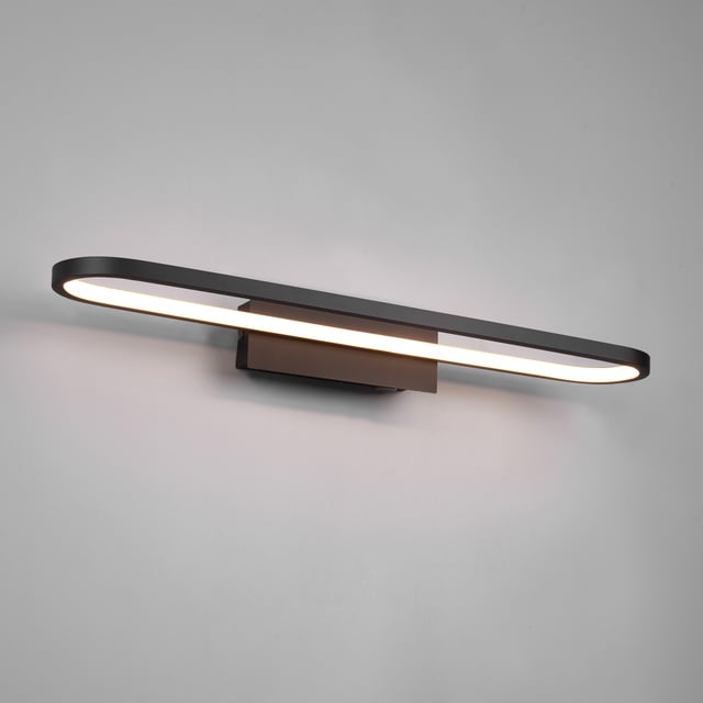 Applique Murale LED Salle De Bain FABRIZIO – 15.5W Dimmable, Lumière Réglable 2300-4000K, IP44, Noir Mat
